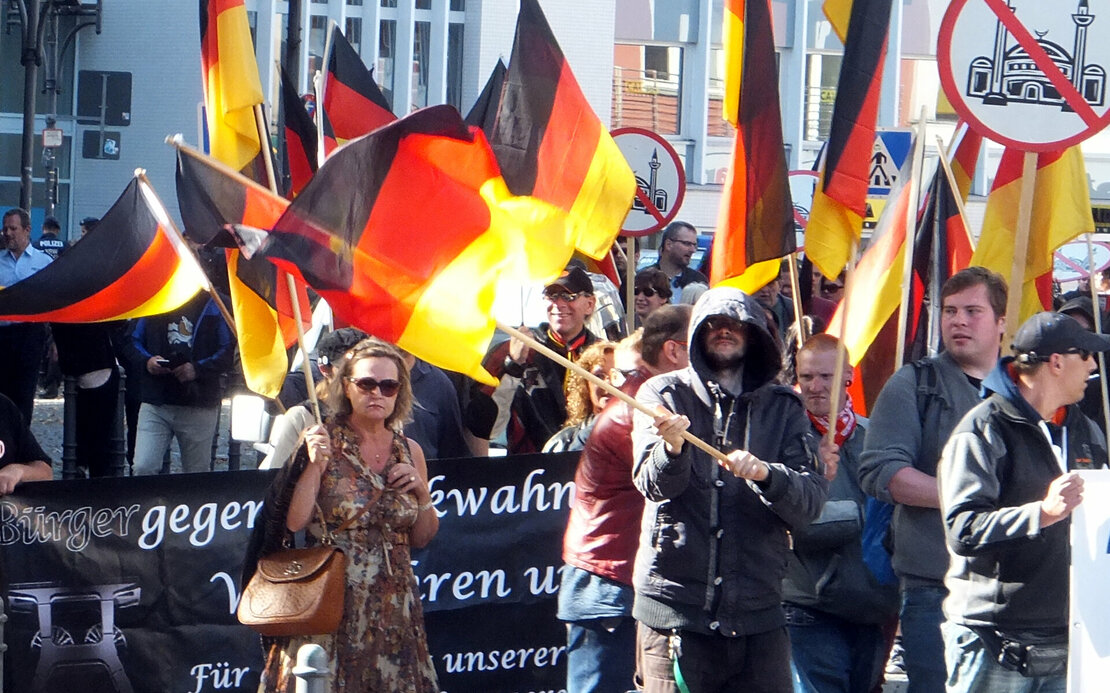 Demo gegen Ausländer. Foto: Rabbe